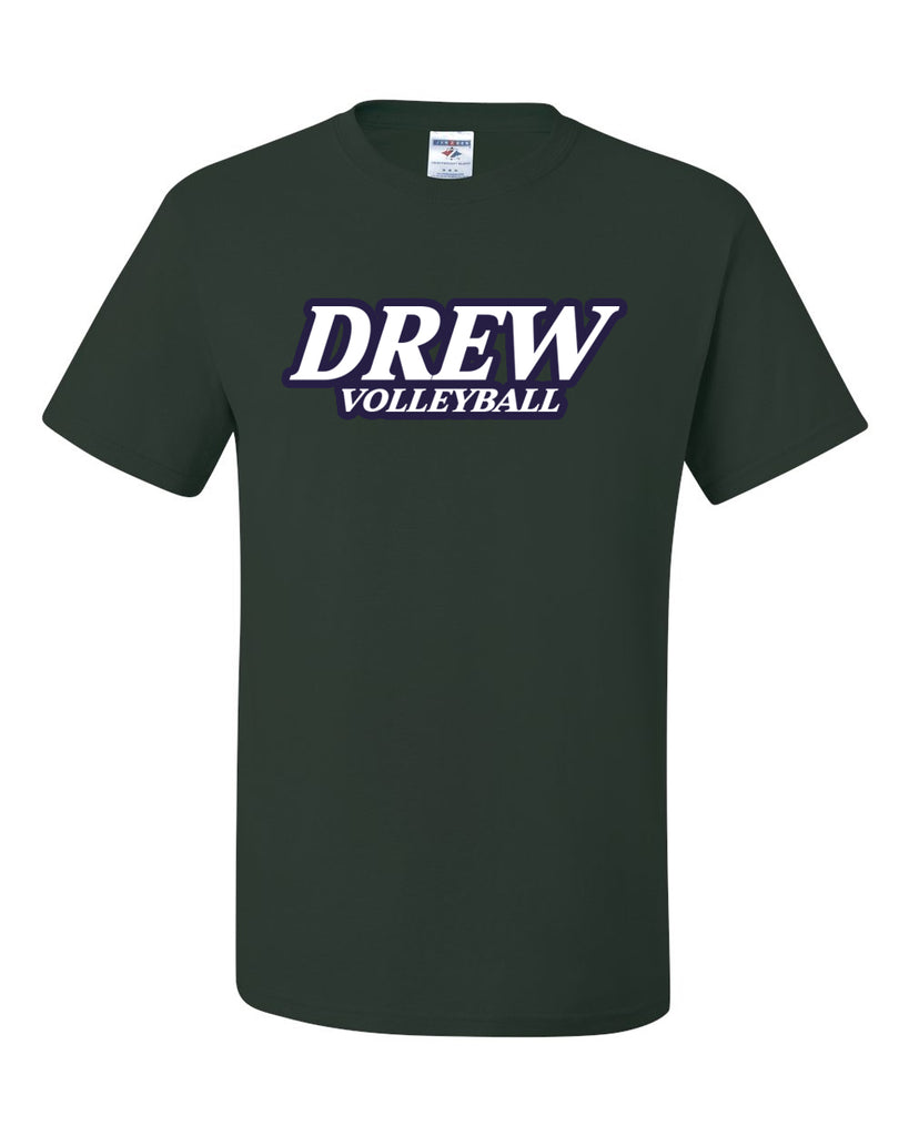 Drew Volleyball JERZEES - Dri-Power® 50/50 T-Shirt - 29MR w/ White & Navy V1 Design on Front.