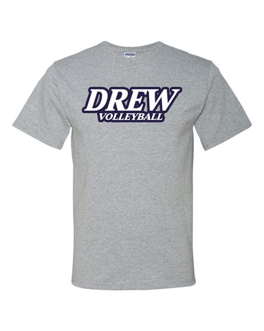 Drew Volleyball NEON PINK - JERZEES - NuBlend® Hooded Sweatshirt - 996MR w/ Text Logo Design on Front.