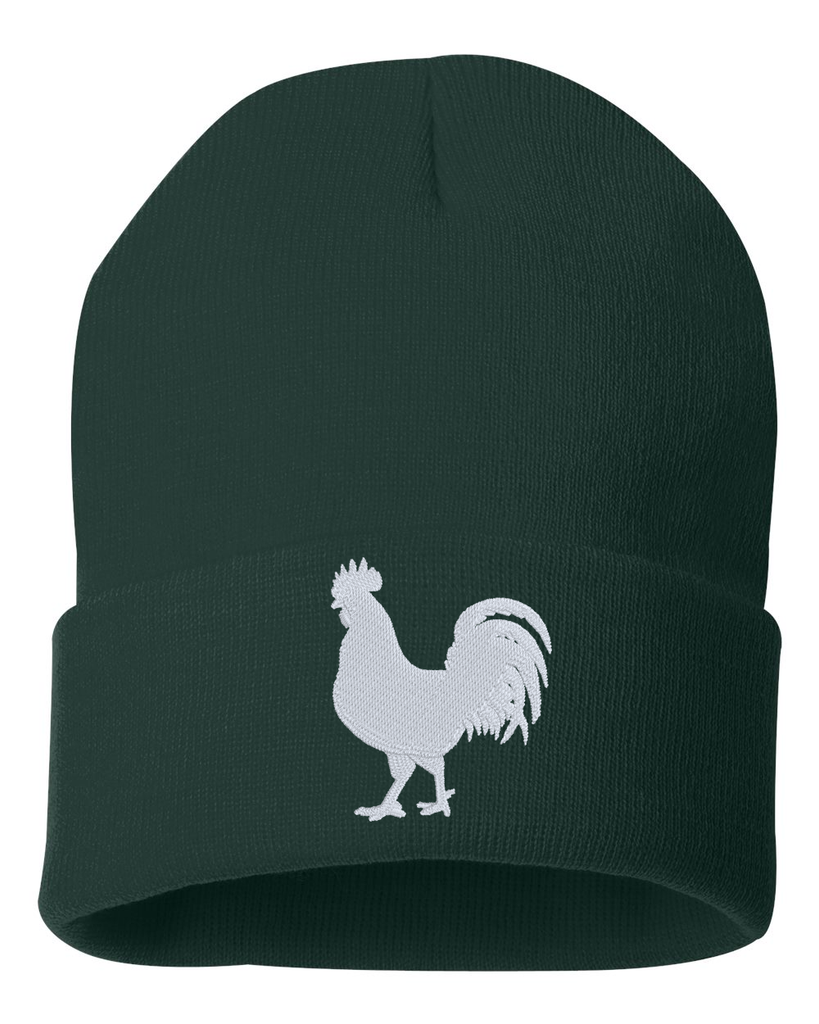 ROOSTER Embroidered Cuffed Beanie Hat