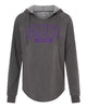 Precision Dance ITC - Women’s Lightweight California Wave Wash Hooded Sweatshirt - PRM2500 w/ Purple DANCE MOM Design on Front.