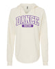 Precision Dance ITC - Women’s Lightweight California Wave Wash Hooded Sweatshirt - PRM2500 w/ Purple DANCE MOM Design on Front.