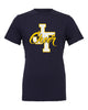 Jefferson Cheer Navy BC Jersey Tee - 3001 w/ JT Cheer Design on Front.