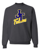 Jefferson Cheer Charcoal JERZEES - NuBlend® Crewneck Sweatshirt - 562MR w/ JT Falcons Design on Front.