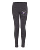 Precision Dance BX Leggings - YS08 w/ White & Purple Logo Design on Front Left Hip.