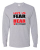 Hazleton Area Cougars - Sport Gray JERZEES - Dri-Power® Long Sleeve 50/50 T-Shirt - 29LSR w/ LOVE US Design on Front.