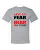 Hazleton Area Cougars - Sport Gray JERZEES - Dri-Power® 50/50 T-Shirt - 29MR w/ LOVE US Design on Front.