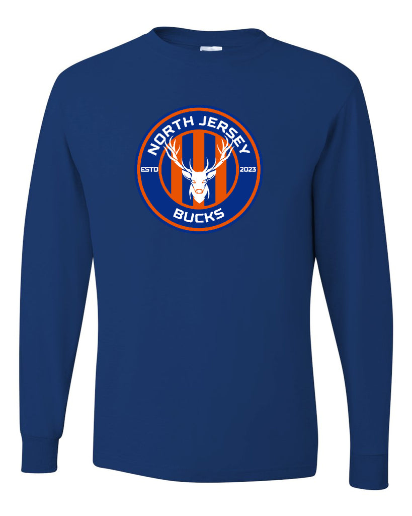 NJ Bucks JERZEES - Dri-Power® Long Sleeve 50/50 T-Shirt - 29LSR w/ NJB Circle Logo on Front