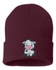 CUTE COW V1 Embroidered Cuffed Beanie Hat