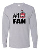 Lakeland Jr Soccer Club - Sport Gray JERZEES - Dri-Power® Long Sleeve 50/50 T-Shirt - 29LSR w/ Number One Fan Design on Front.