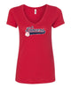 Jr. Lancers Baseball Next Level - Women's Ideal V-Neck T-Shirt - 1540 w/ JRL Logo on Front.