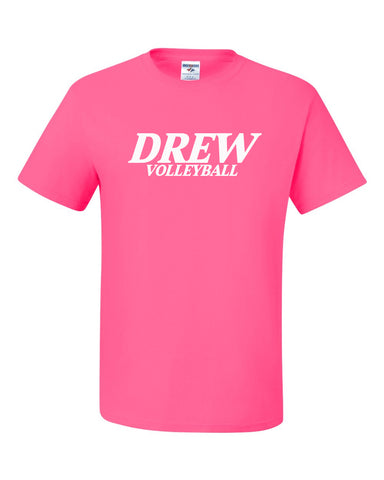 Drew Volleyball Heavy Cotton™ Women’s V-Neck T-Shirt - 5V00L w/ 4 Color D Mom Design on Front.