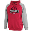 Hazleton Area Cougars - Red/Gray PS Interceptor Hoodie w/ Cougars Football 310 Design on Front.