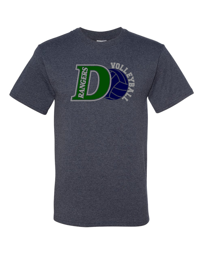 Drew Volleyball JERZEES - Dri-Power® 50/50 T-Shirt - 29MR w/ Rangers Volleyball Design on Front.