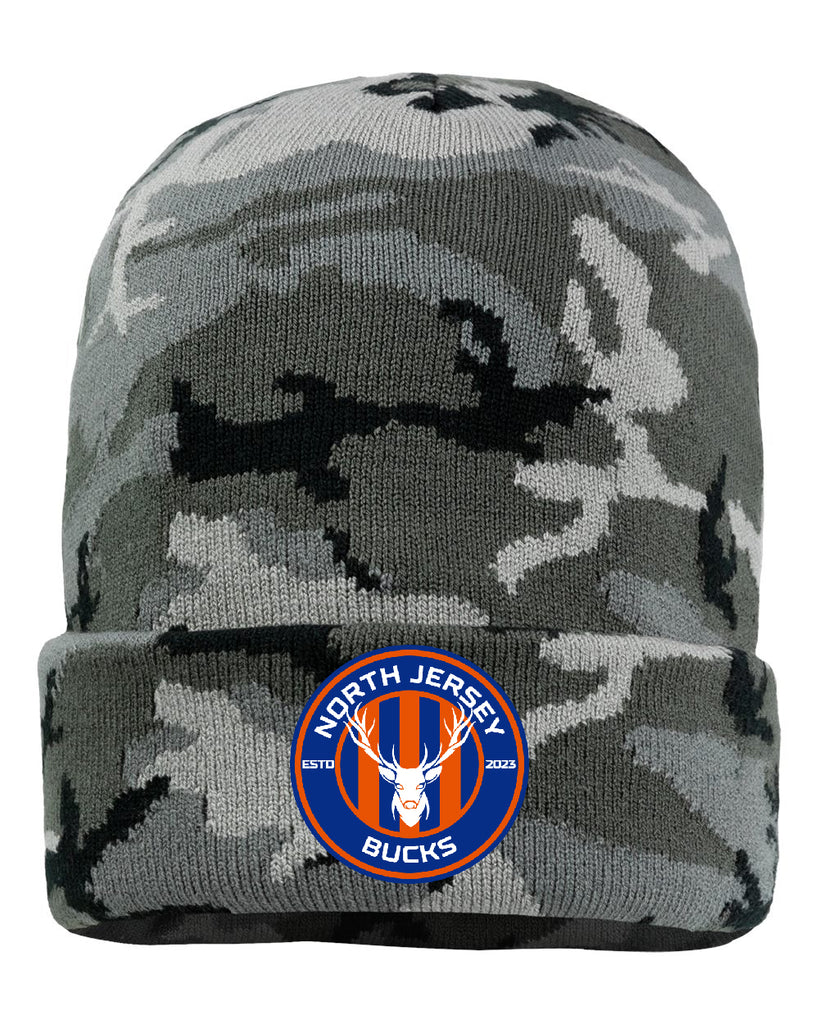 NJ Bucks Sportsman - 12" Solid Cuffed Beanie - SP12 w/ NJB Circle Logo Embroidered on Front HIP