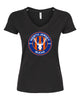 NJ Bucks Tultex - Women's Fine Jersey V-Neck T-Shirt - 214 w/ NJB Circle Logo on Front