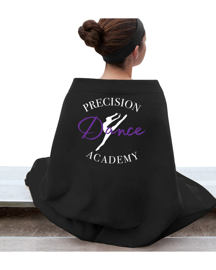 Precision Dance Heavy Blend Fleece Stadium Blanket - 18900 w/ White & Purple Logo Design on Front