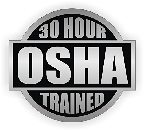 30 hours osha trained 2" round hard hat-helmet full color printed decal