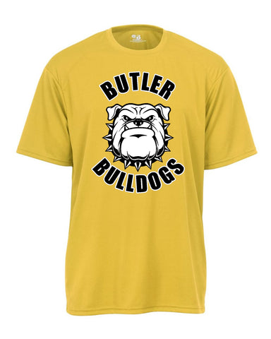 Butler Wrestling Graphite Performance Short Sleeve Tee w/ Large Front 3 Color Design