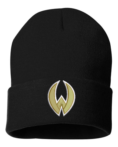 Wanaque Warriors Football Black & White Sportsman - Bio-Washed Trucker Cap - AH80 w/ Warrior W Embroidered on Front.
