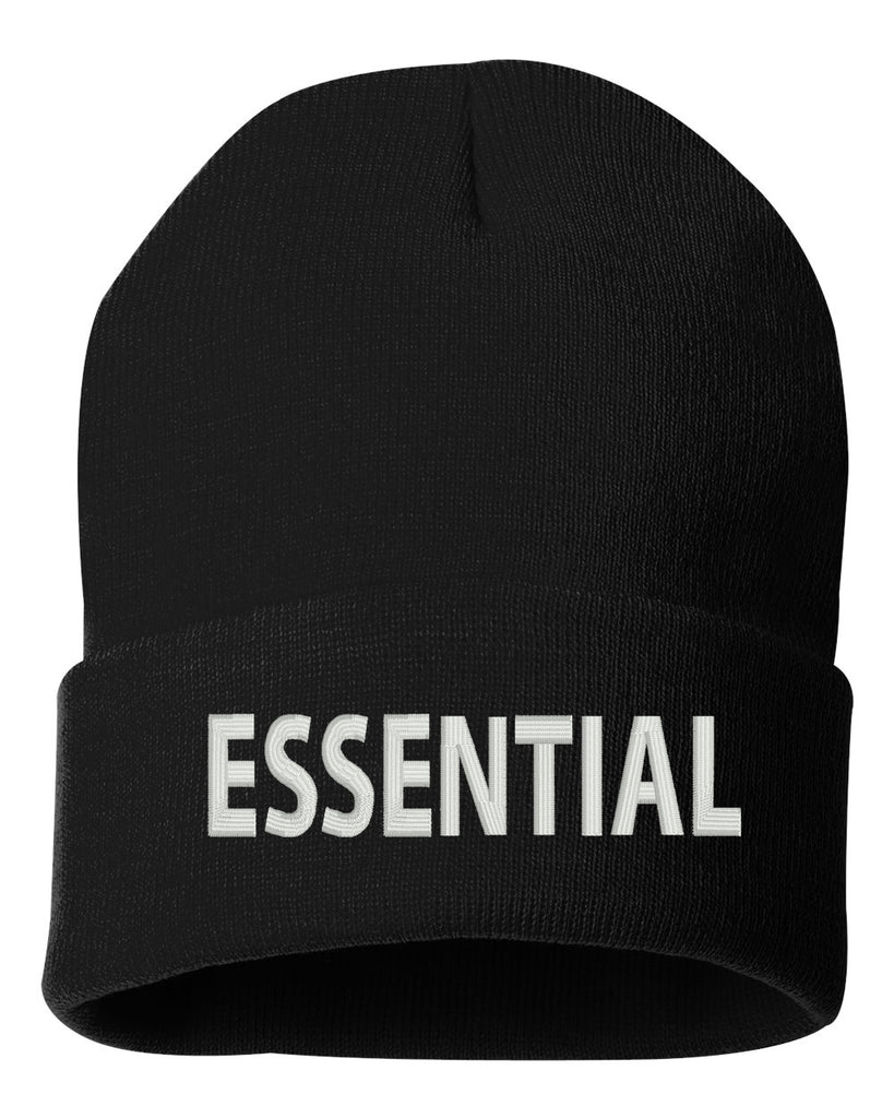 essential worker embroidered cuffed beanie hat