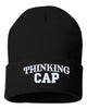 thinking cap embroidered cuffed beanie hat