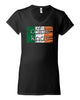 celtic knot black softstyle® women’s v-neck t-shirt - 64v00l w/ full color flag design on front