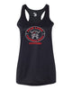 flfa black badger - b-core ladies/girls racerback tank top - 4166 w/ flfa cheer/football logo on front