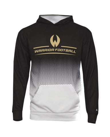 Wanaque Warriors Football Black Badger - B-Core Long Sleeve T-Shirt - 4104 w/ Warrior Logo on Front.