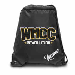 WMCC Black Sports Bra w/ 3 Color Spangle Logo on Front.