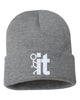 fck it embroidered cuffed beanie hat