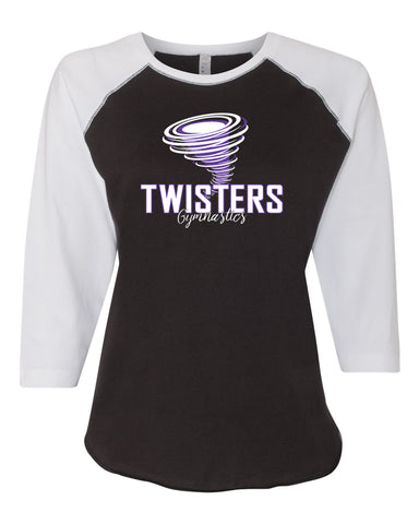 Twisters Gymnastics 100% Cotton Long Sleeve Tee w/ F5 Twister 2 Color Design