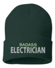 badass electrician embroidered cuffed beanie hat