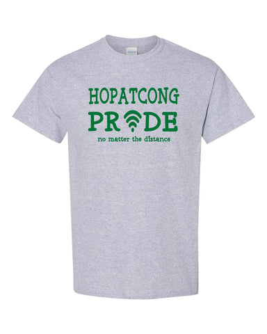 Hopatcong Short Sleeve Tee w/ Large Front Logo Graphic Transfer Design Shirt