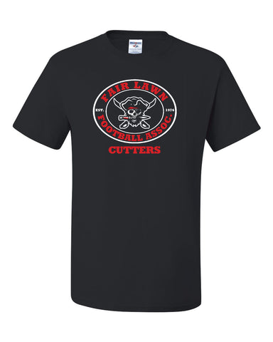 FLFA Black JERZEES - Dri-Power® 50/50 T-Shirt - 29MR w/ Cutters DS Football Design on Front