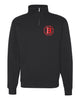 bloomingdale pta black jerzees - nublend® cadet collar quarter-zip sweatshirt - 995mr w/ bloom b left chest logo