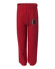 bloomingdale pta red jerzees - nublend® sweatpants - 973br w/ varsity b on hip.