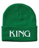 king embroidered cuffed beanie hat