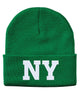 ny state abbreviation embroidered cuffed beanie hat