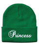 princess embroidered cuffed beanie hat