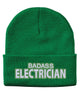 badass electrician embroidered cuffed beanie hat