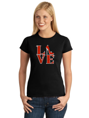 LOVE FOOTBALL FADE 211 Spangle Bling Design Shirt