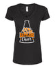 Ringwood Rattlers Black Tultex - Women's Poly-Rich V-Neck T-Shirt - 244 w/ 2 Color Rattlers Cheer Megaphone Design on Front