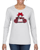 jr lancers competition cheer heavy cotton white shirt w/ mega bow 2 color design on front.