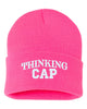 thinking cap embroidered cuffed beanie hat