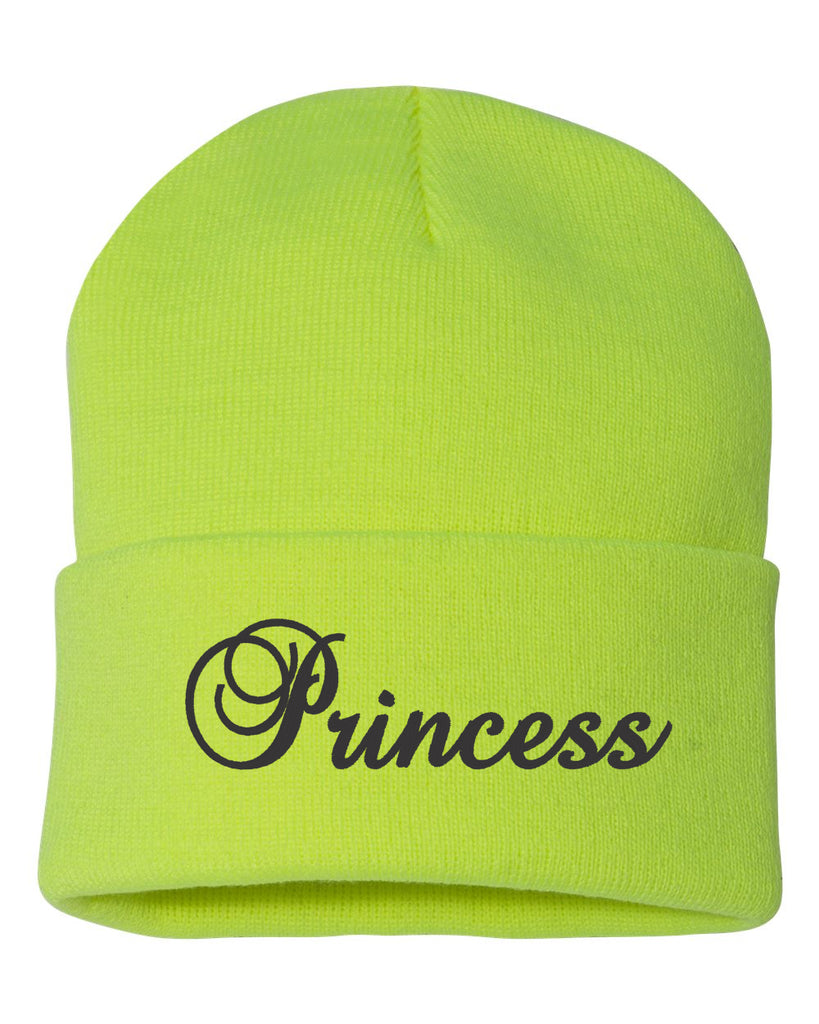 princess embroidered cuffed beanie hat