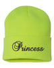 princess embroidered cuffed beanie hat