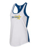 butler stars next level - women’s ideal colorblocked racerback tank - 1534 w/ 2 color design on front.
