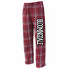 bloomingdale pta ps flannel pants - red w/ 2 color bloomingdale down leg.