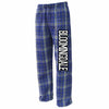 bloomingdale pta ps flannel pants - royal blue w/ 2 color bloomingdale down leg.
