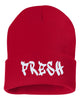 fresh embroidered cuffed beanie hat